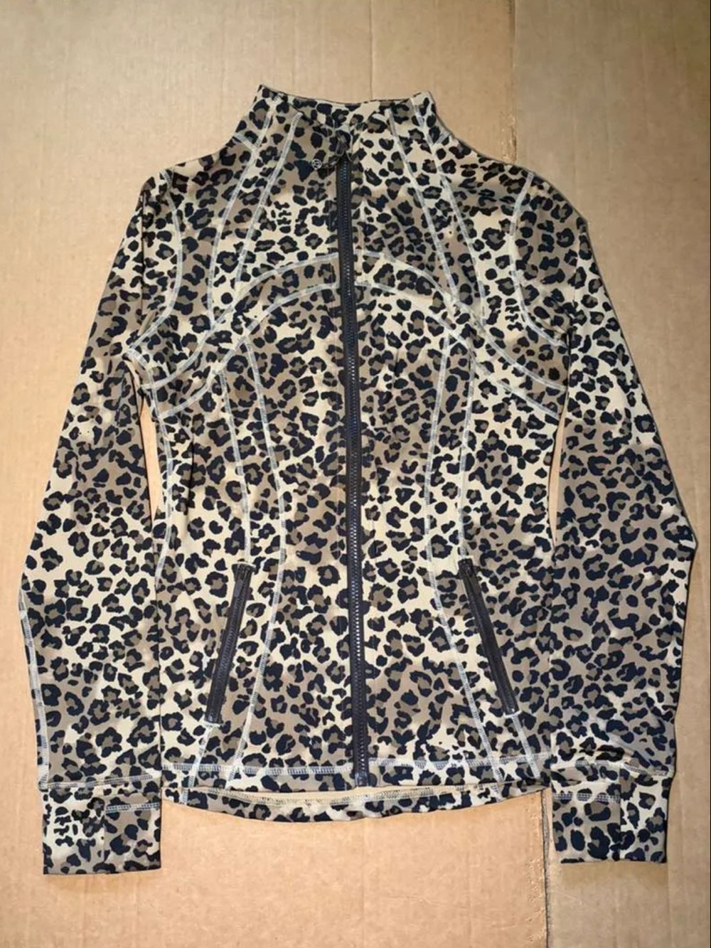 lululemon athletica Leopard Print Bomber Jacket - Beige/Black